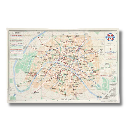 Affiche Plan De Metro Ratp 1938