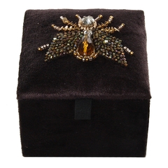 Boîte à bijoux insectes velour marron/noir