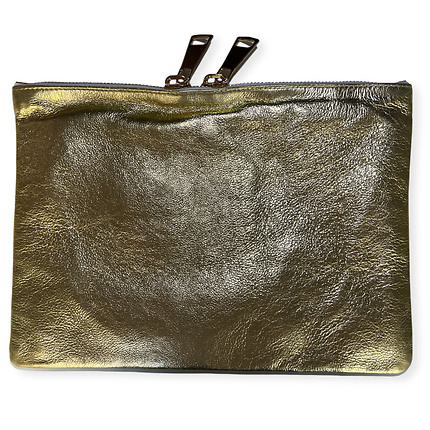 Pochette En Cuir Xl Or