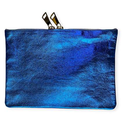 Pochette En Cuir Xl Bleu Electrique