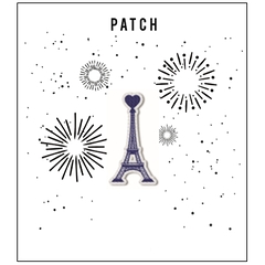 Patch embroidered blue Eiffel Tower