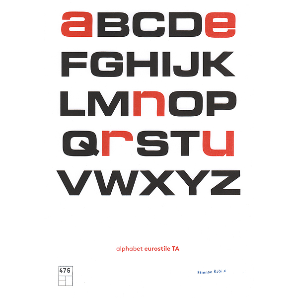 Affiche A3 Alphabet Eurostile Ta