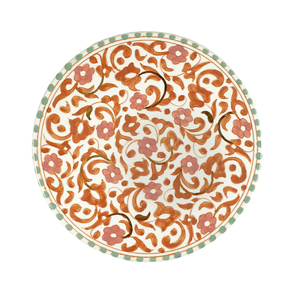 LONG PLATE FLOWERS MULTICOLOR GOLD LARGE