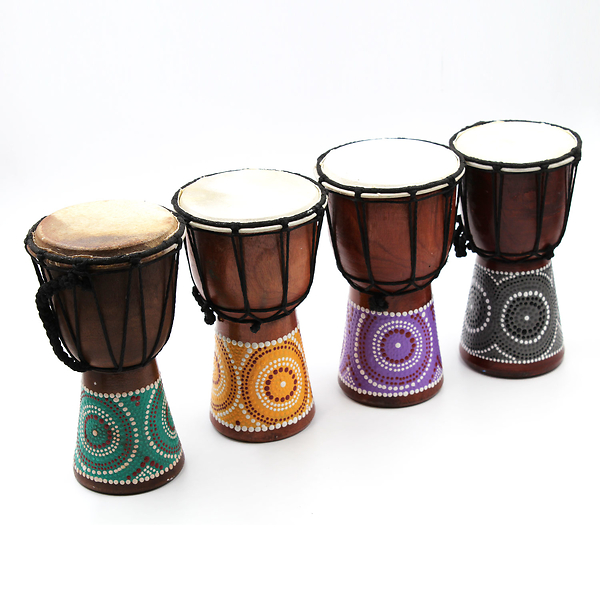 Djembe scuplté peint