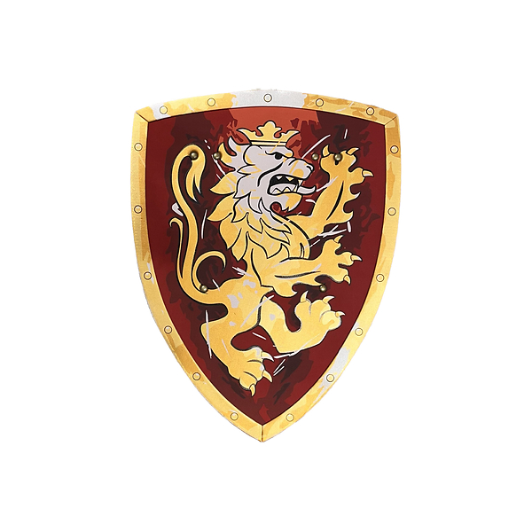 Bouclier Chevalier Lion Dore, Rouge