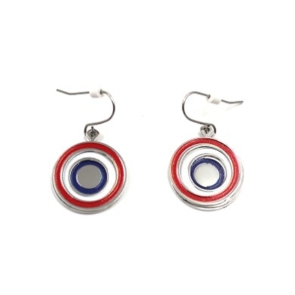 Tricolor Cockade Earrings