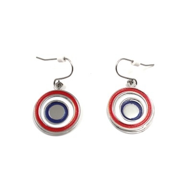 Tricolor Cockade Earrings