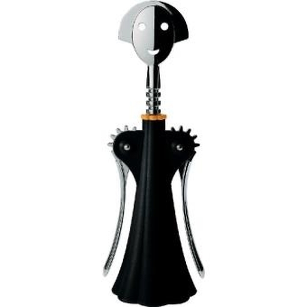 Black resin and chrome zamac corkscrew - Anna.G