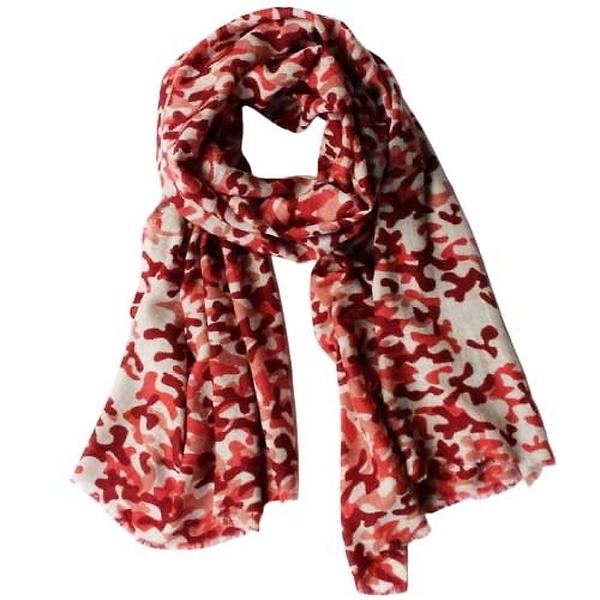 Echarpe motif camouflage rouge