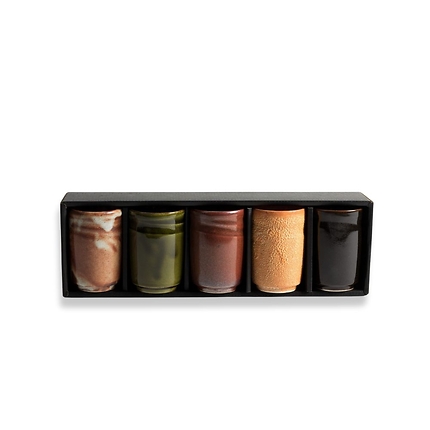 Set of 5 coloured tube cups