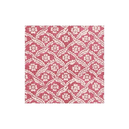 Flowered Cross Cocktail Napkin - Red