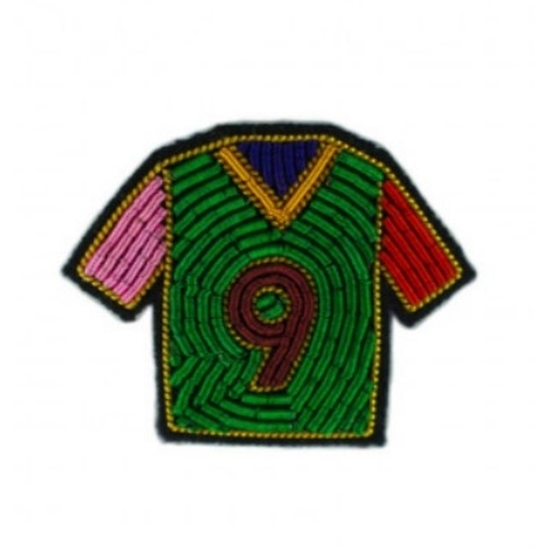 Funky green jersey brooch