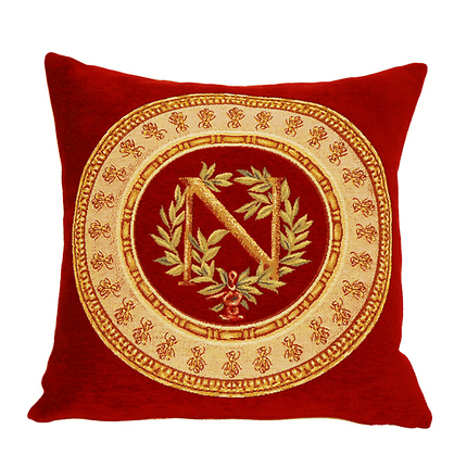 Cushion cover "N" red - Jules Pansu