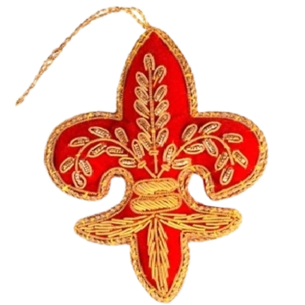 Christmas ornament - Fleur de Lys Red
