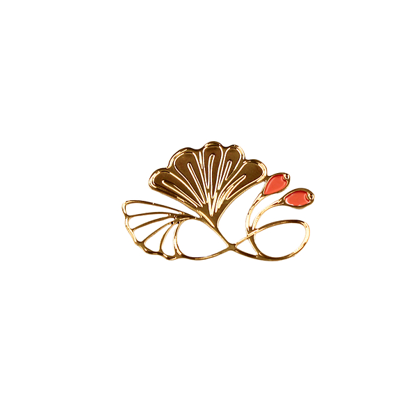 Broche Feuille Corail