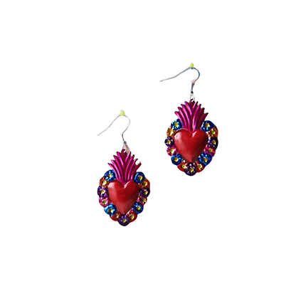 Boucles d'oreilles Coeur Ex Voto Flores