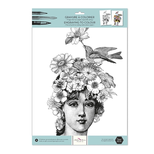 Gravure à colorier "Flora"