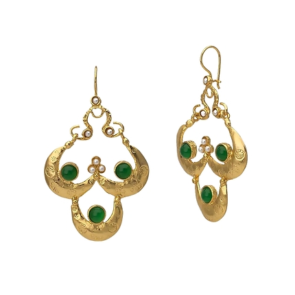 Boucles d'oreilles Green Agate