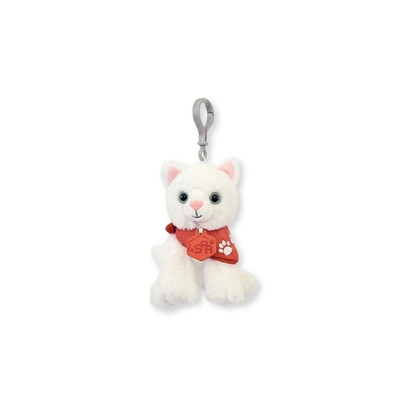 Spa Keyring Plush Cat White