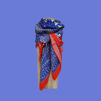 Carré L'Iki - bleu & rouge