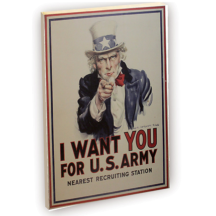Carnet de notes, I want you for U.S. Army