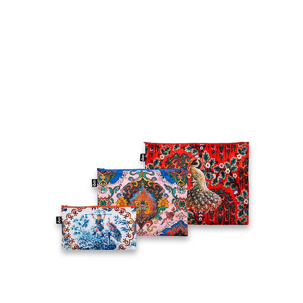 Pochette Paon, Toile de Jouy, Tapisserie