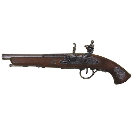 Flintlock pistol, France 18th. C. (left-handed)