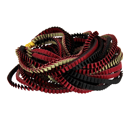 Sautoir Bordeaux Noir et Kaki