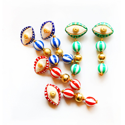 Boucles d'Oreilles Apple Of My Eye And Striped Balls