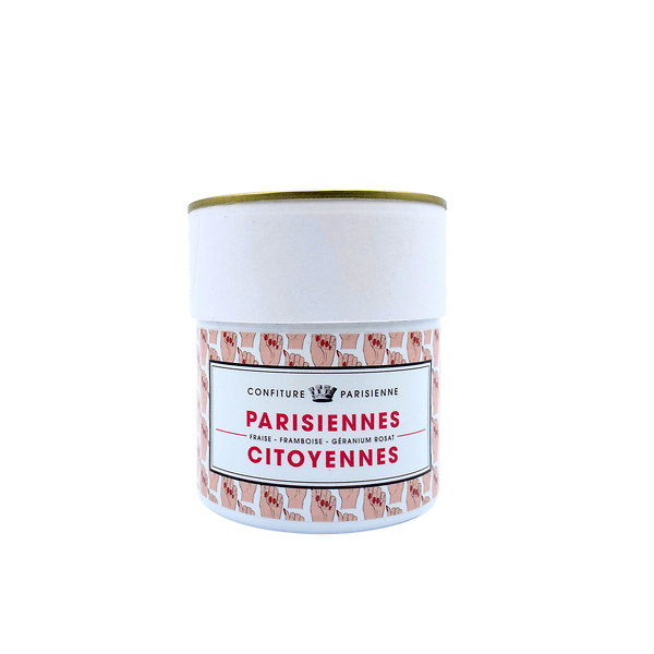 Composition : strawberry, cane sugar, raspberry, lemon, citrus pectin, natural rose geranium flavor