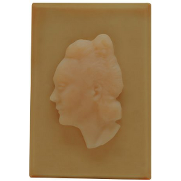 Box composed of an organic cold process soap and a biographical text.