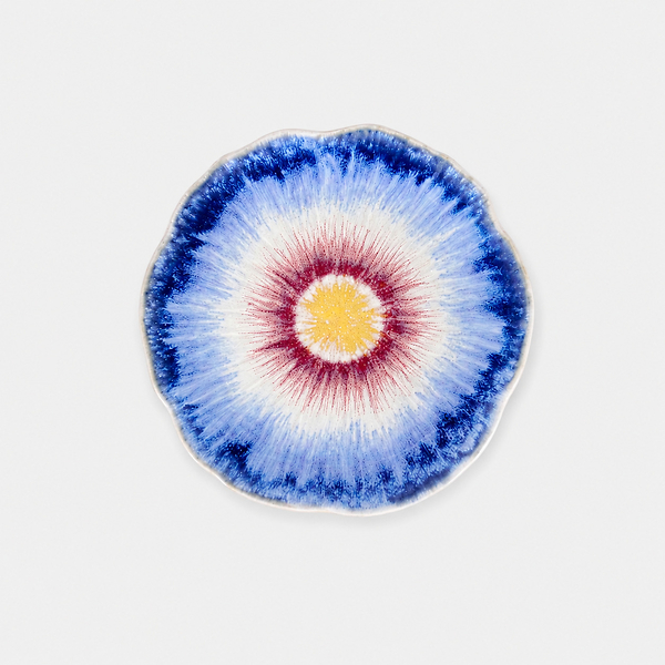 Plat fleur 28cm Céramique Multicolore