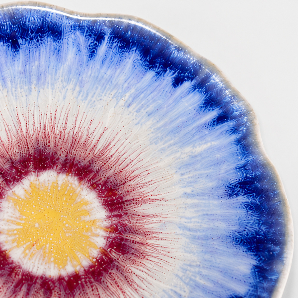 28 cm Multicolored Ceramic Floral Plate