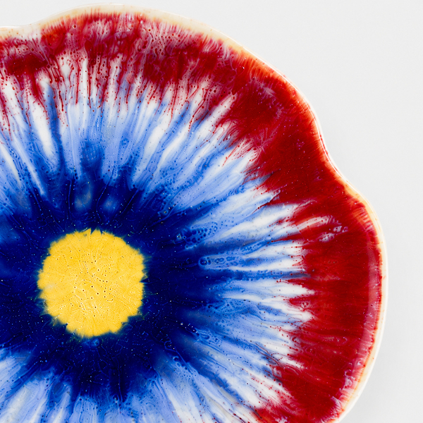 Assiette fleur 17cm Céramique Multicolore