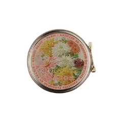 Flower motif metal buttons tin