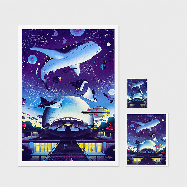 Affiche Crushiform - La Géode 29.7x42cm Multicolore - 40 ans Cité des sciences et de l'Industrie