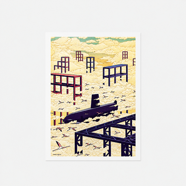 29.7 × 42 cm Poster - Hayman - The Argonaute Submarine - Multicoloured - 40 Years of the Cité des sciences et de l'Industrie