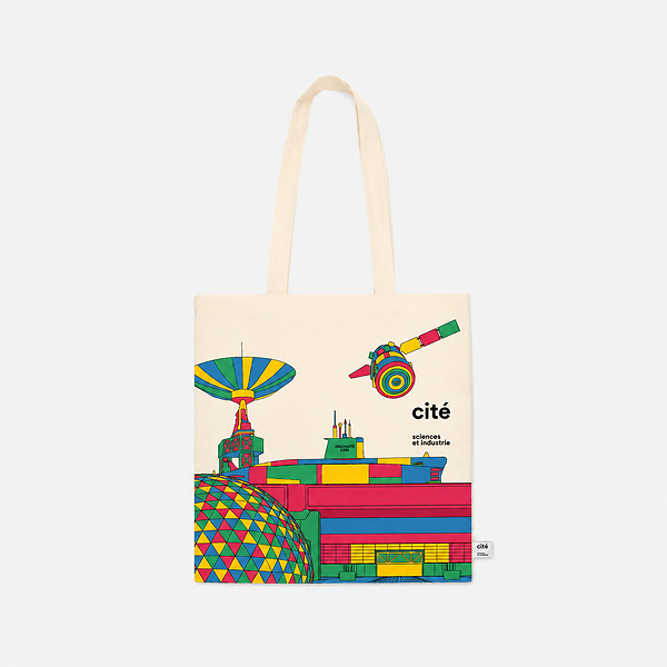 Totebag Coton Multicolore - Architecture Cité des sciences et de l'Industrie