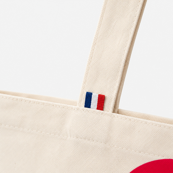 Beige and Red Cotton Tote Bag - CatCorn - Cat Games