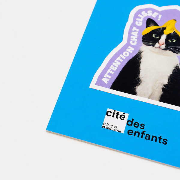 Sticker ChatGlisse Violet - Jeux de chats