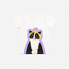 T-shirt Enfant ChatGlisse Blanc et Violet - Jeux de chats