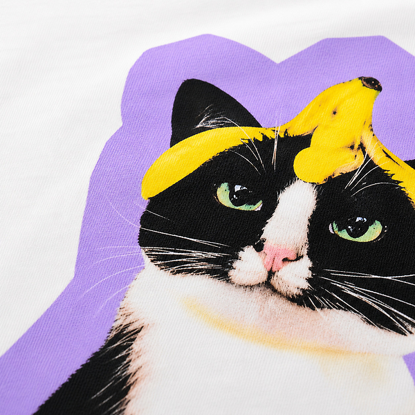 T-shirt Enfant ChatGlisse Blanc et Violet - Jeux de chats