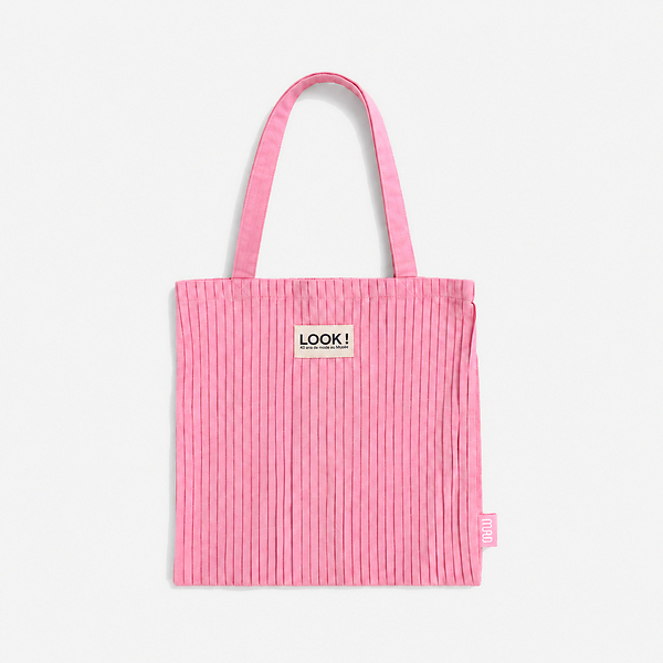 Pink Cotton Tote Bag - Look!