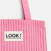 Pink Cotton Tote Bag - Look!
