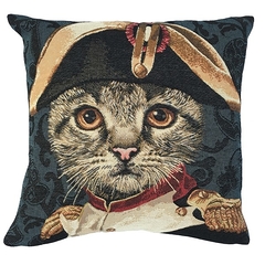 Napoleon blue cat cushion cover - Jules Pansu